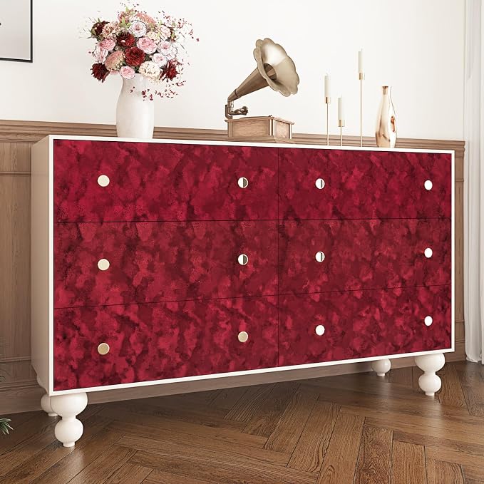 Wallercity Deep Red Velvet Peel and Stick Wallpaper Flocking Fabric Contact - Image 2