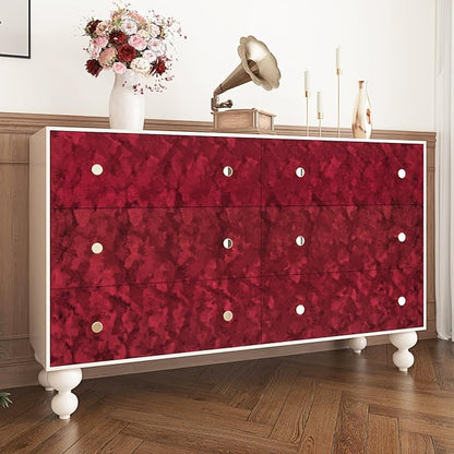 Wallercity Deep Red Velvet Peel and Stick Wallpaper Flocking Fabric Contact - Image 2