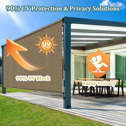 Shade&Beyond Custom Size Outdoor Roller Shades Cordless Patio Roll Up Blinds - Image 2
