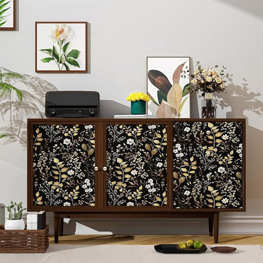 Laatse Boho Wallpaper Peel and Stick Dark Floral Wallpaper 17.5in x393in - Image 2