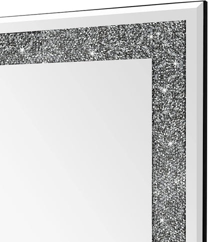 Ruomeng Wall Mirror Rectangular Crystal Crush Diamond Mirror - Image 6