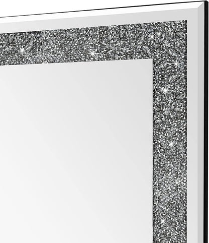 Ruomeng Wall Mirror Rectangular Crystal Crush Diamond Mirror - Image 6