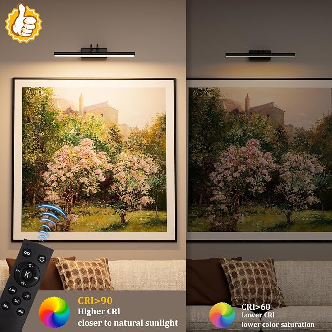 Battery Operated Wall Light for Living Room Picture Light for Wall Set of 2 - Image 3