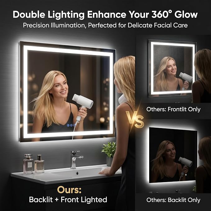 Antok 36"x 36" LED Bathroom Mirror - Image 5