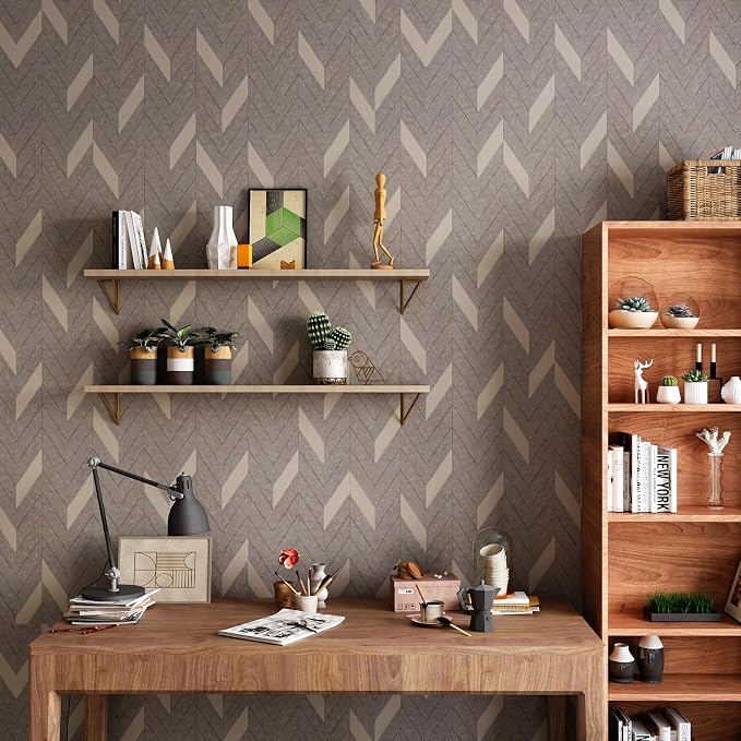 BOMENG Herringbone Peel & Stick Wallpaper - Image 2