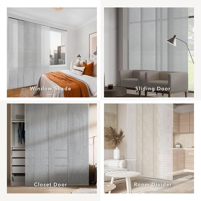 GoDear Design Shimmering Adjustable Sliding Panel Track Blinds, Vertical Window - Image 6