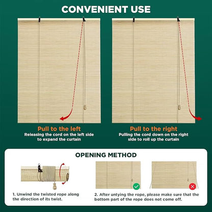 Bamboo Blinds for Interior Windows, Custom Roller Shades for Indoor Window and - Image 5