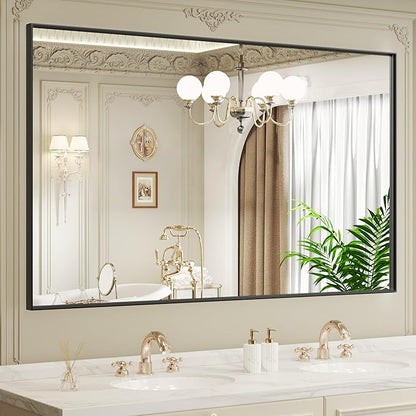 LOAAO Black Bathroom Mirror 60"X36" by LOAAO