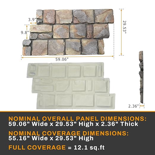 ROOMTEC 3-Packs Faux Stone Wall Covering Panels - Image 2