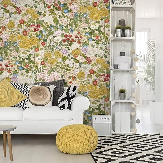 Floral Wallpaper Peel and Stick Boho Wall Paper Removable Waterproof - Image 2