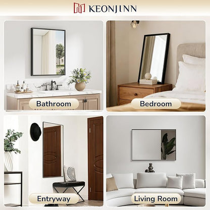 Keonjinn 60 x 36 Inch Black Bathroom Mirrors - Image 6