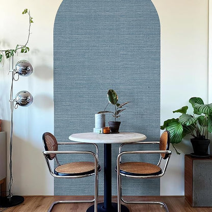 JiffDiff Grasscloth Wallpaper Peel and Stick Blue Grassweave Stick on Wallpaper - Image 8
