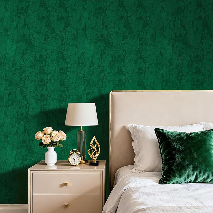 17.5x317 Green Velvet Wallpaper Peel and Stick Emerald Green Wallpaper Bedroom - Image 6