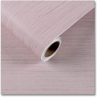 CRE8TIVE Large Size 24"x354" Pale Pink Grasscloth Peel and Stick Wallpaper by CRE8TIVE