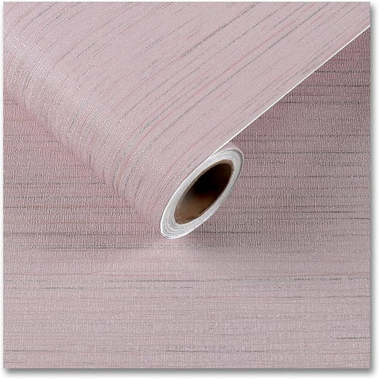 CRE8TIVE Pale Pink Grasscloth Peel and Stick Wallpaper by CRE8TIVE