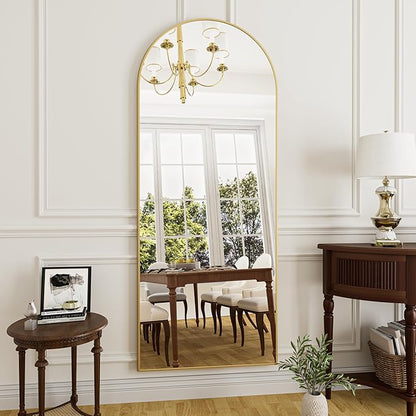 Rowjut Full Length Mirror Arched Floor Length Mirrors, Aluminum Frame - Image 3