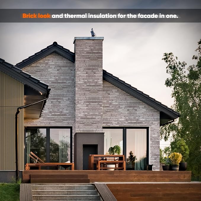 IZODEKOR 3D Wall Panels Brick Effect, Wall Cladding, Indoor&Outdoor, Stone Look - Image 4