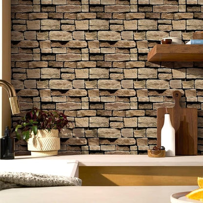 Commomy 3D Faux Stone Wall Panel Peel and Stick Wall Tiles - Image 7