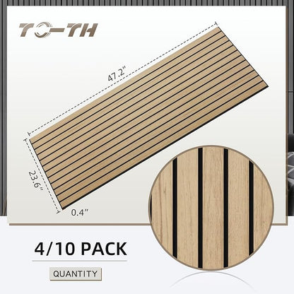 TO-TH Wood-Look Sound Panels, 4 Pack 47.2” x 23.6” Soundproof Wall Panels - Image 5