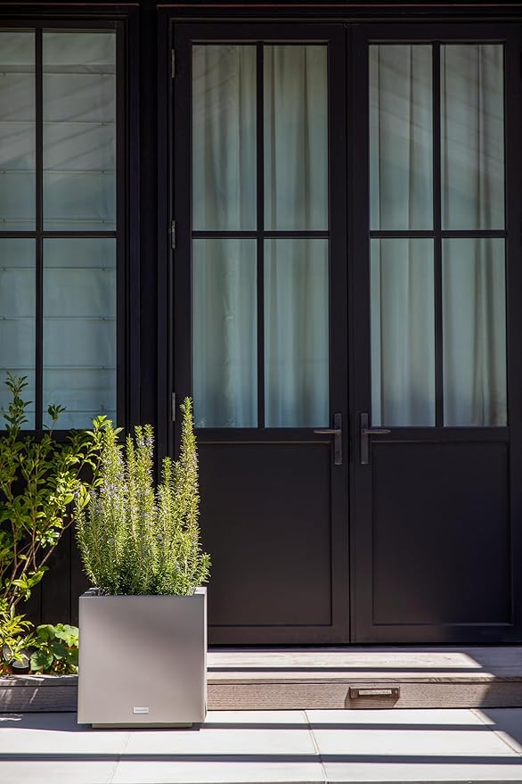 Veradek Block Series Cube Plastic Planter - Large Square Planter for Indoor or Outdoor Patio/Garden | Durable All-Weather Use with Drainage Holes | Modern Décor for Tall Plants, Trees, Flowers