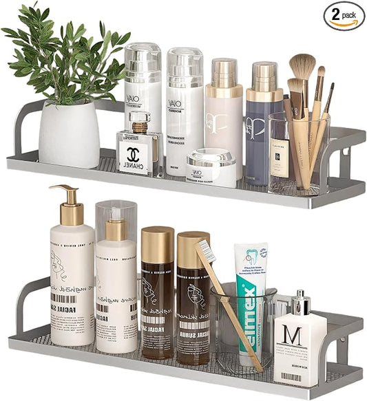 PUSDON 2-Pack 16.5" Extra Long Slim Hollowout Shower Caddy, Wall Mount Spice by PUSDON