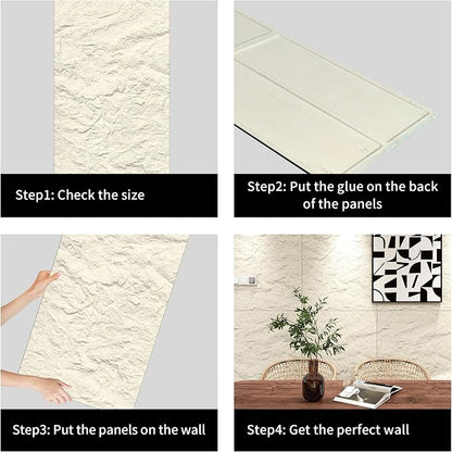 4-Pack 3D PU Stone Wall Panels for Interior Decor - Image 5