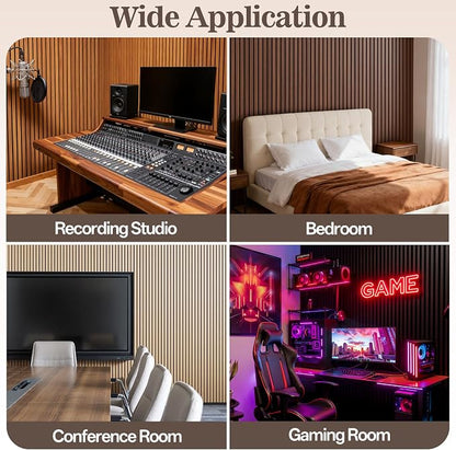 4 Pack Wood Panels for Wall, 94.4" x 12.8" Acoustic Wood Slat Wall Panel for - Image 6