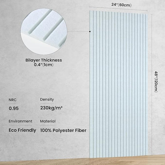 5 Pack Acoustic Panels, 47.2 x 23.6 x 0.35 Inch Sound Proof Panels - Image 2