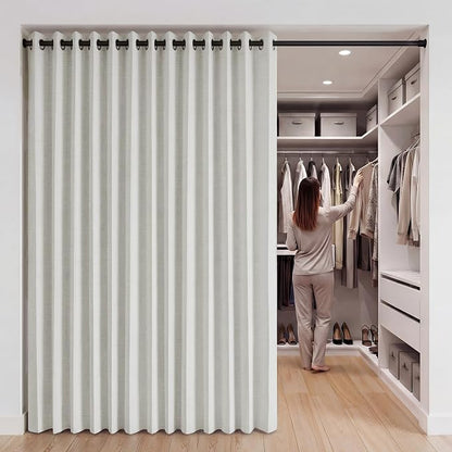 RYB HOME Accordion Style Room Divider Curtain-100% Blackout Folding Accordion - Image 8