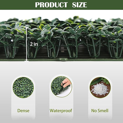 12PCS 20"x 20" Artificial Boxwood Wall Panels, UV-Anti Grass Wall Hedge Plant - Image 3