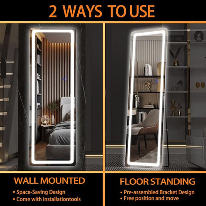 Hasipu Full Length Mirror with Lights, Full Body Dressing Standing, Hanging - Image 5