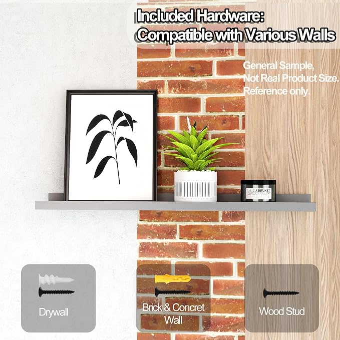Small Floating Shelves for Wall Decor, Wall Mounted Wood Shelf for Bedroom - Image 5
