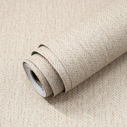 Grasscloth Peel and Stick Wallpaper Beige Contact Paper 15.7inch x 118.1inch by lenify