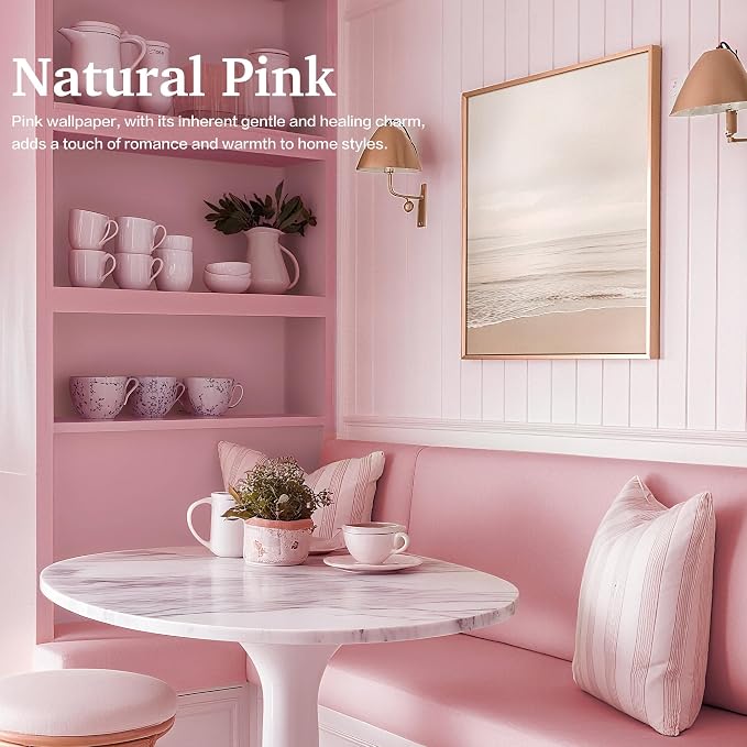 Dimoon 17.7''x393'' Peel and Stick Wallpaper Pink Contact Paper - Image 7