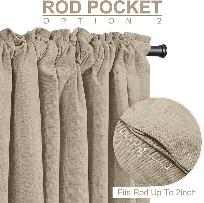 100% Blackout Shield Linen Blackout Curtains - Image 4
