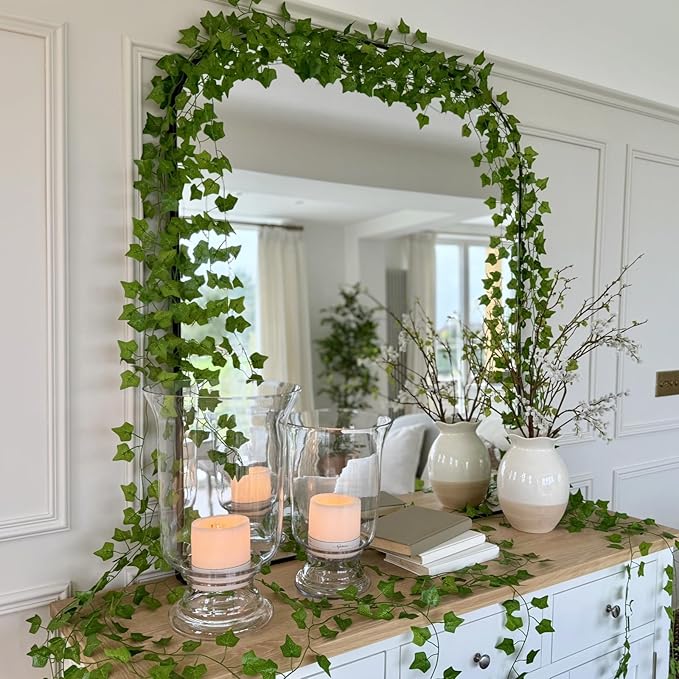 CQURE 12 Pack 84Ft Artificial Ivy Garland, Fake Vines UV Resistant Greenery - Image 2