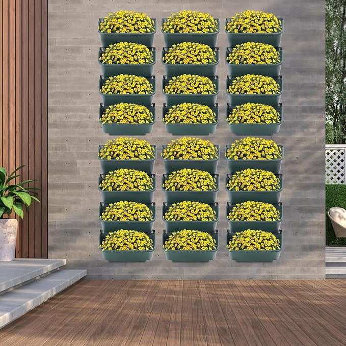 Vertical Wall Planter with 24 Pots, Hanging Garden Plant Flowerpot Holder - Image 8