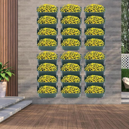 Vertical Wall Planter with 24 Pots, Hanging Garden Plant Flowerpot Holder - Image 8