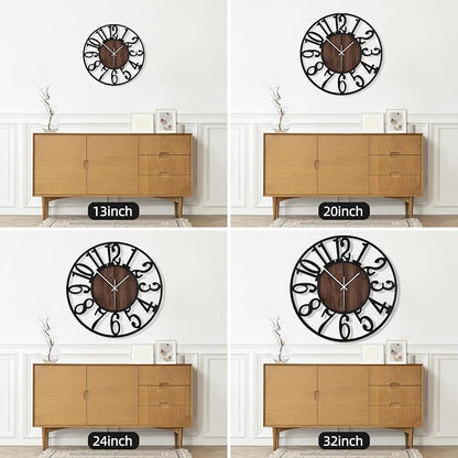 Maxstar Large Round Wall Clock for Living Room Decor Battery Operated Non - Image 4