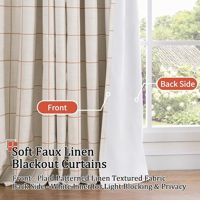Lajode Plaid Patterned Curtains Thermal Insulated - Image 3
