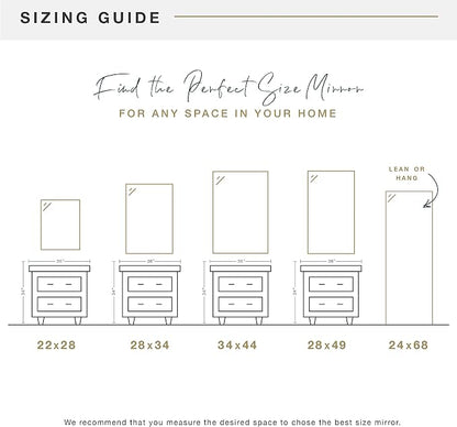 MCS Ezra 34.66x44.66 Large Wall Mirror, Vertical & Horizontal Wall Hanging - Image 6