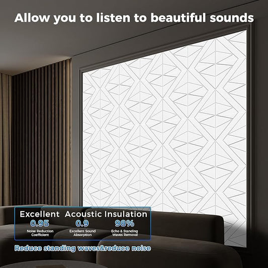 50 Pack Bulk Self-Adhesive Soundproof Wall Panels, 1.2lb/ft³ High Density - Image 2