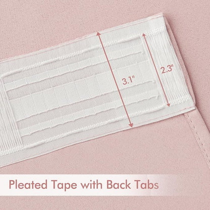 MIULEE Baby Pink Back Tab Blackout Curtains 102 Inch Long 2 Panels Set - Image 4