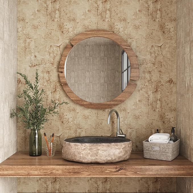 VEELIKE 15.7''x354'' Aged Concrete Wallpaper Textured Tan Concrete Peel and - Image 4