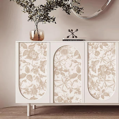 JiffDiff Vintage Peel and Stick Wall Stick，Champagne Wallpaper Rose Removable - Image 6