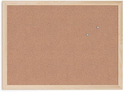 U Brands Cork Bulletin Board, Light Birch Wood Frame by UBrands