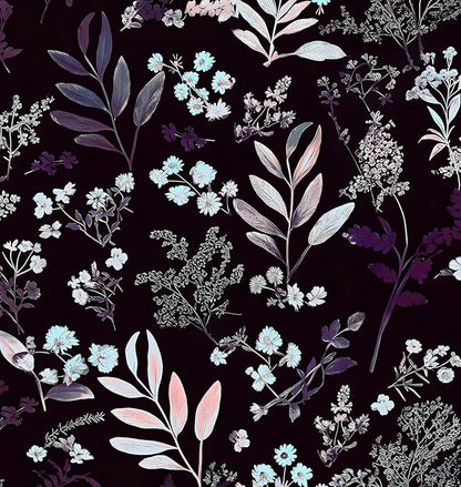 Laatse Vintage Purple Wallpaper Peel and Stick Dark Pink Floral Wallpaper by Laatse