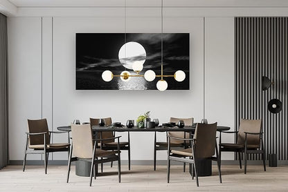 Cao Gen Decor Art S06475 Wall Art Canvas Sea White Full Moon in Night Picture - Image 5