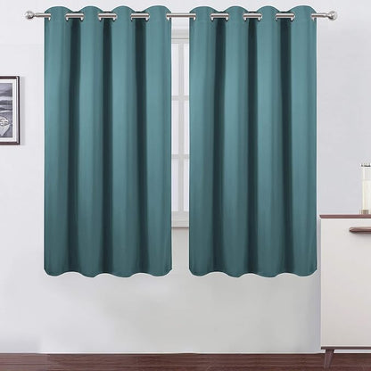 LEMOMO Sea Teal Thermal Blackout Curtains/52 x 72 Inch/Set of 2 Panels Room by Lemomo