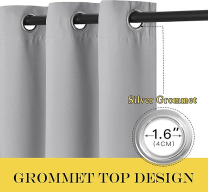 NICETOWN Blackout Silver Grey Curtains 90 inch Length - Image 3